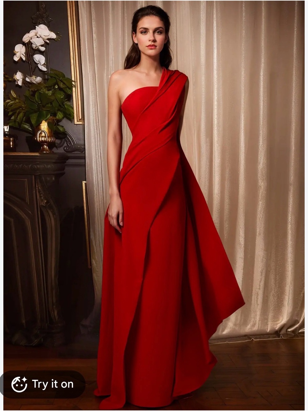 Missacc One-Shoulder Red Formal Gown nwot 10/12